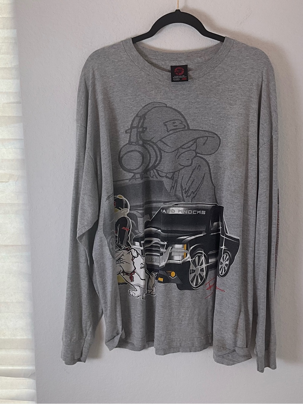 School of Hard Knocks Gray Graphic Tee y2k urban scene  xxl men’s